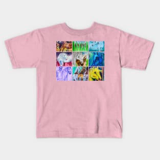 Horses in the wild artwork hand made Kids T-Shirt